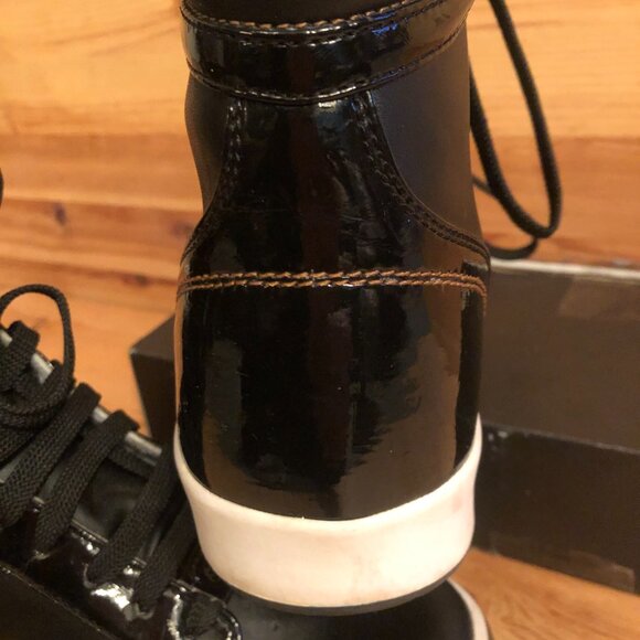 House of Dereon Patent Leather High Top Sneakers Shooties-SO LUXE! - Picture 5 of 16